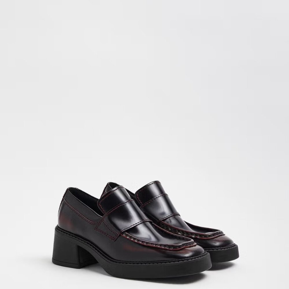 NIB! SOLD OUT COLOR! MIISTA KARINA BURGUNDY BRUSH OFF LEATHER LOAFERS sz38 - Picture 13 of 15